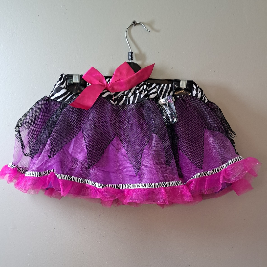 Pink And Black Tutu Skirt With Zebra Print